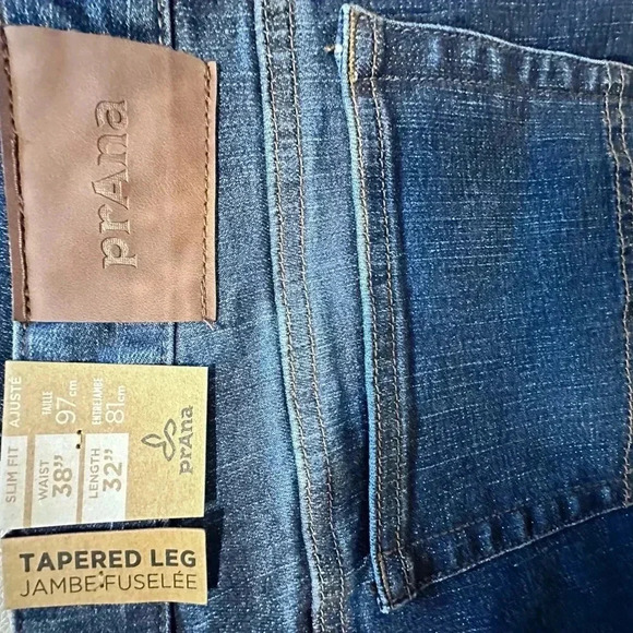 Prana Hillgard Slim Blue Jeans Mens Size 38 x 32 - Picture 7 of 7